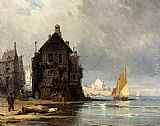 A Coastal Scene In Normandy by Charles Euphrasie Kuwasseg